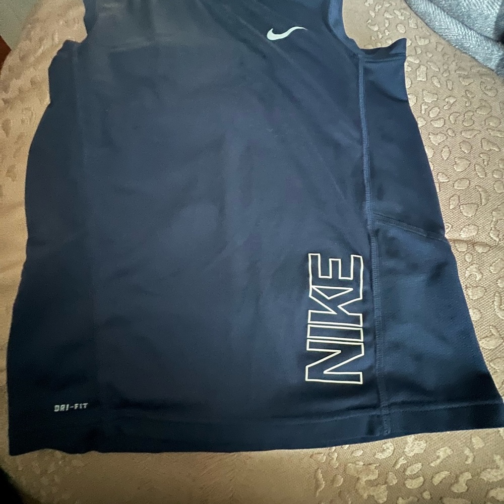 Boys size medium blue and gray dri fit shirt